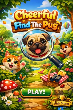 Cheerful Find The Pug